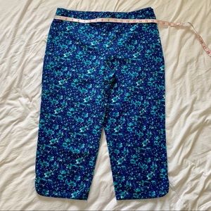 Talbots Petites “Heritage” blue floral pants 10 P